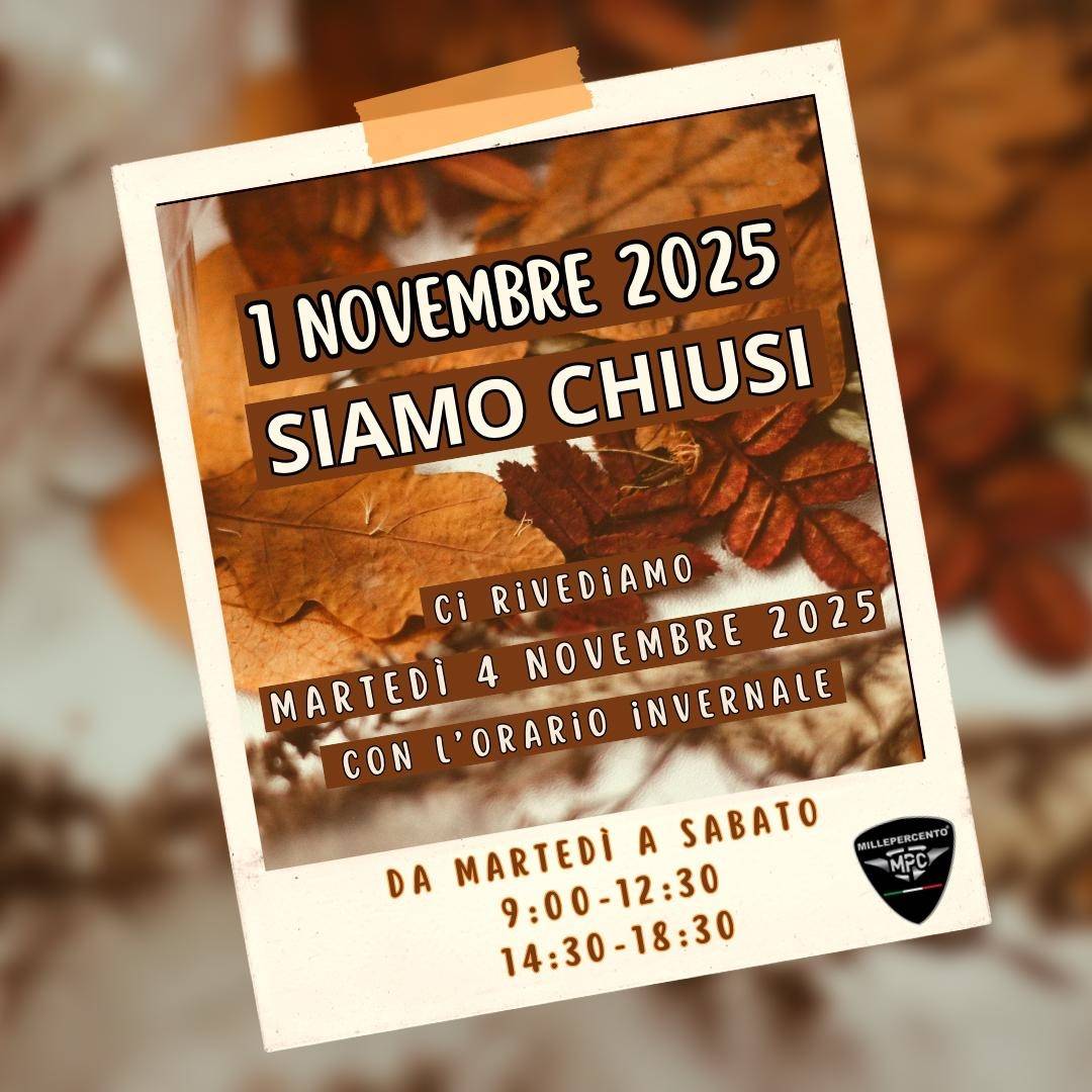 chiusura  1 Novembre
