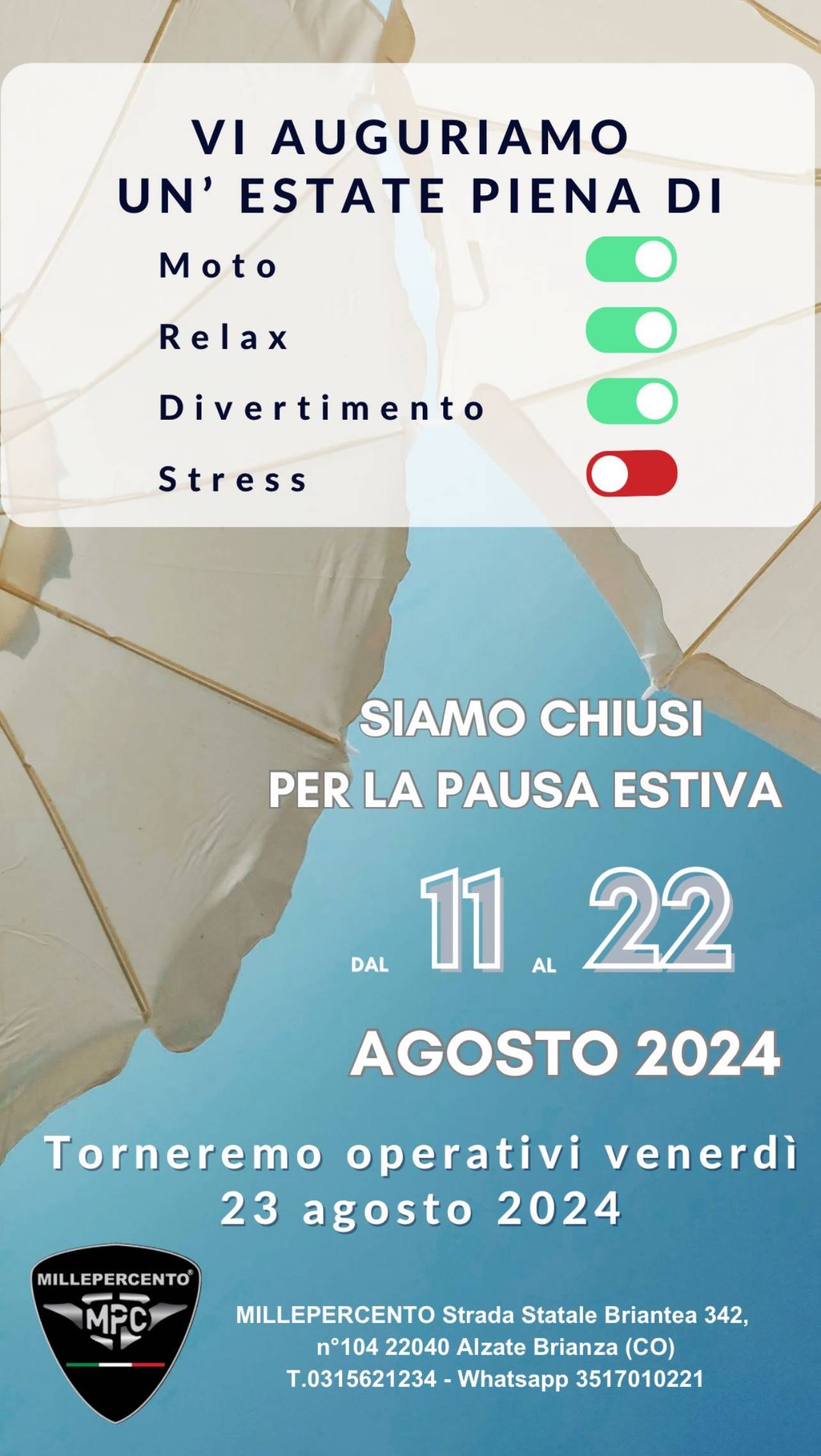 CHIUSURA ESTIVA 2024