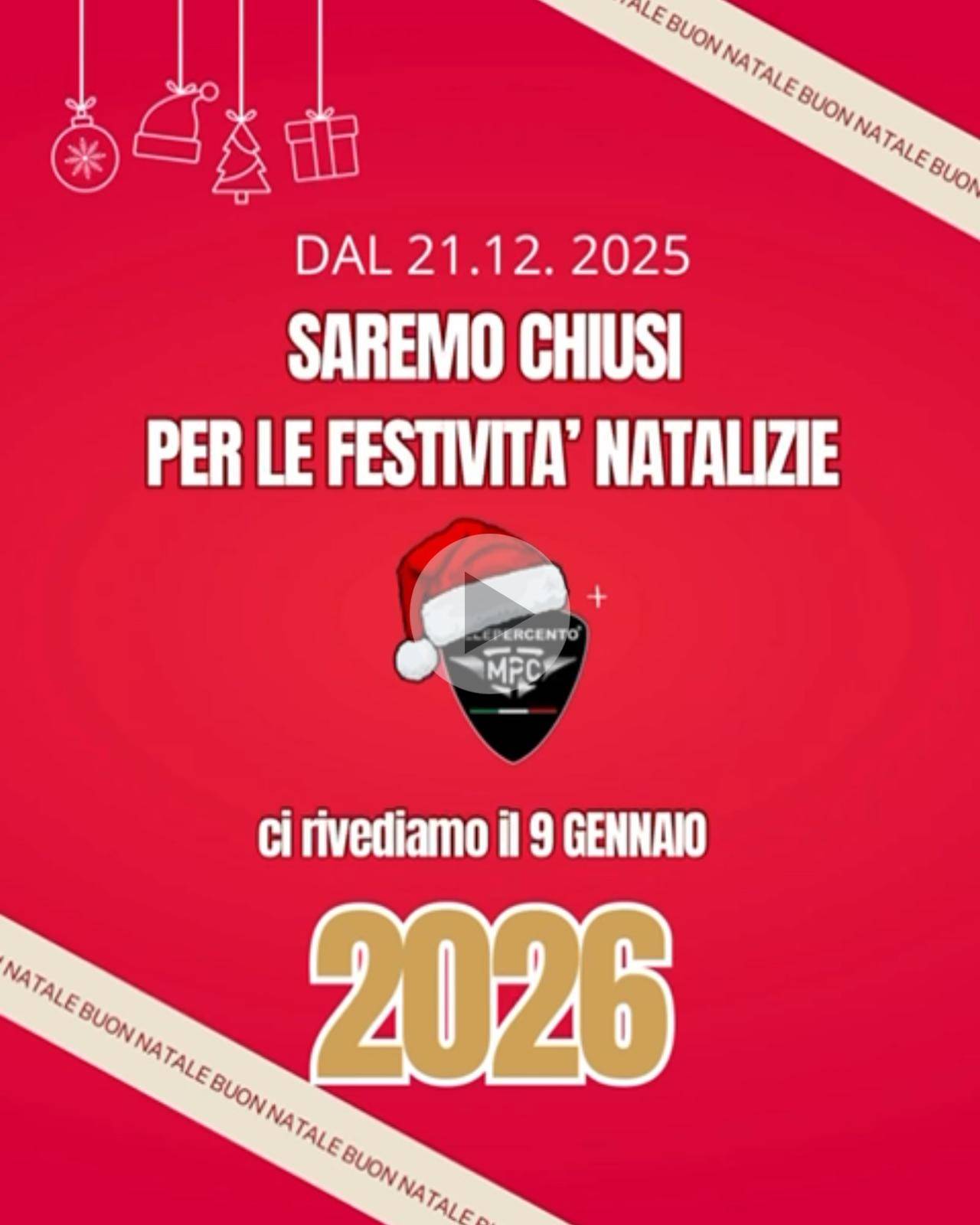 chiusura natalizia 2025
