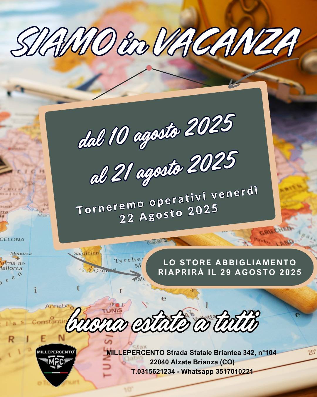 chiusura estiva agosto 2025